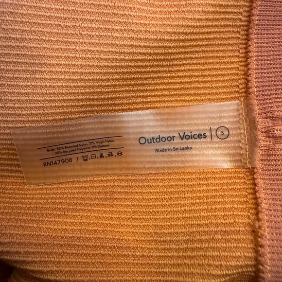 Outdoor Voices Womens Leggings S Seamless Ribbed Rust Orange Activewear Lounge - Picture 6 of 7